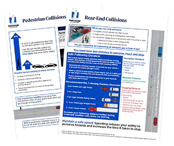 Monthly infographics for driver safety training