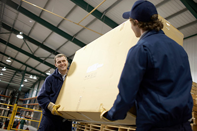 workers handling a product
