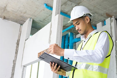 Man in safety hat and vest