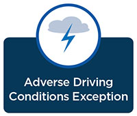 Adverse driving conditions exception graphic
