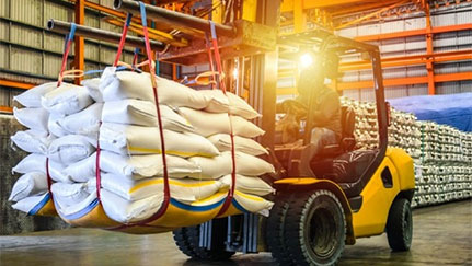 forklift in a warehouse