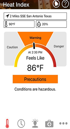  NIOSH/OSHA Heat Safety Tool App screen image