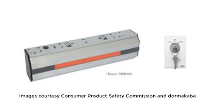 Images of recalled products, courtesy Consumer Product Safety Commission and dormakaba